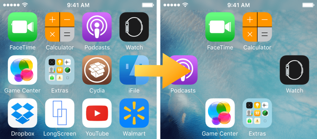 Create empty space on the home screen