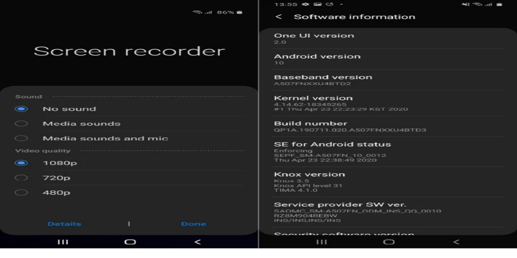 Galaxy A50s security patch update