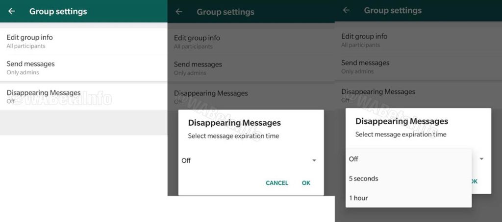 Disappearing and Self-Destructing messages